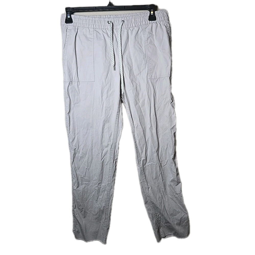 Vuori Ripstop Pants Women's Size Large Brown Elastic Waist Drawstring Raw Hem t9 - Picture 1 of 5